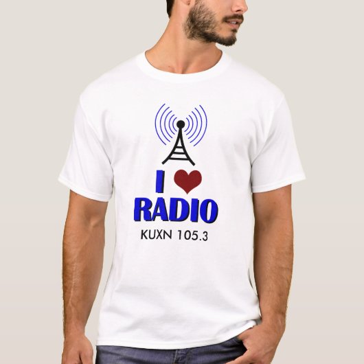 I Love Radio Custom Station DJ T-shirt (Voorkant)
