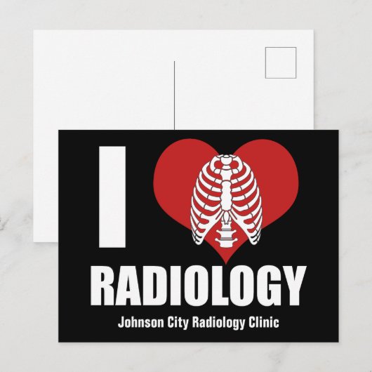I Love Radiology Cool Custom Radiologist Clinic Briefkaart (Voorkant / Achterkant)