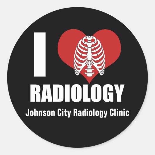 I Love Radiology Cool Custom Radiologist Clinic Ronde Sticker (Voorkant)