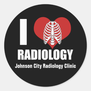 I Love Radiology Cool Custom Radiologist Clinic Ronde Sticker