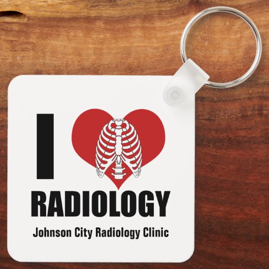 I Love Radiology Cool Custom Radiologist Clinic Sleutelhanger (Achterkant)