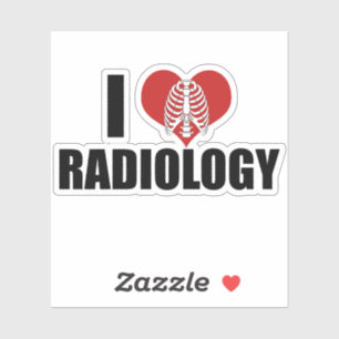 I Love Radiology Cool Custom Radiologist Sticker