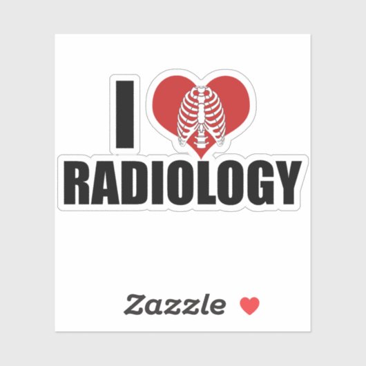 I Love Radiology Cool Custom Radiologist Sticker (Vel)
