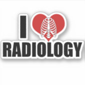 I Love Radiology Cool Custom Radiologist Sticker (Voorkant)