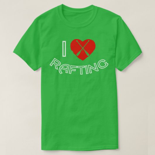 I Love Rafting Heart Raft Rafter T-shirt (Design voorkant)