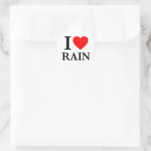 I Love Rain Ronde Sticker (Tas)