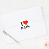 I Love Rain Ronde Sticker (Envelop)