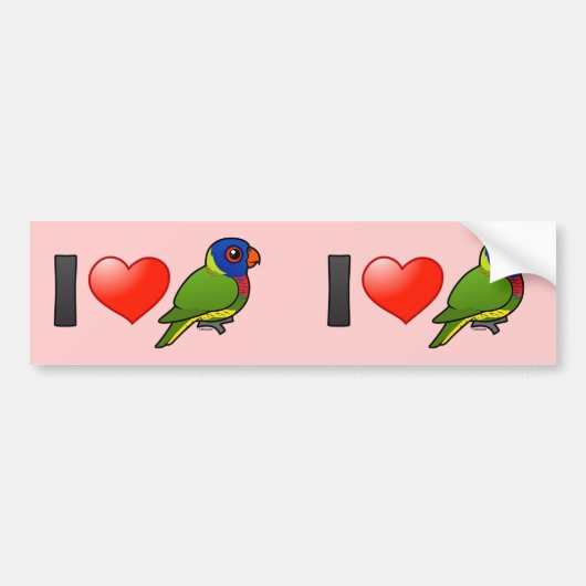 I Love Rainbow Lorikeets Bumpersticker (Voorkant)