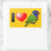 I Love Rainbow Lorikeets Rechthoekige Sticker (Tas)