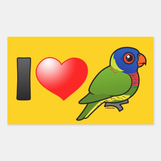 I Love Rainbow Lorikeets Rechthoekige Sticker (Voorkant)