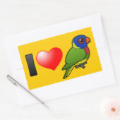 I Love Rainbow Lorikeets Rechthoekige Sticker (Envelop)