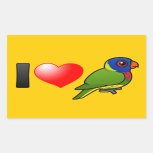 I Love Rainbow Lorikeets Rechthoekige Sticker