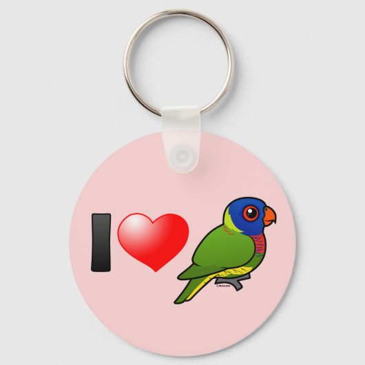 I Love Rainbow Lorikeets Sleutelhanger (Voorkant)