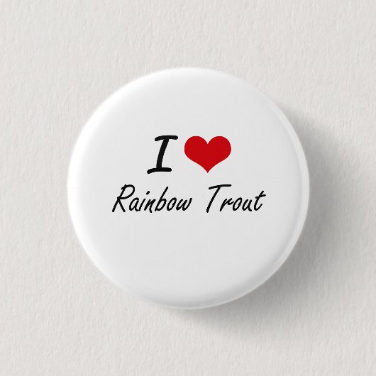 I Love Rainbow Trout artistiek design Ronde Button 3,2 Cm (Voorkant)