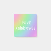 I Love Rainbows Pastel Gradient Post-it® Notes (Voorkant)