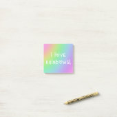 I Love Rainbows Pastel Gradient Post-it® Notes (Op bureau)