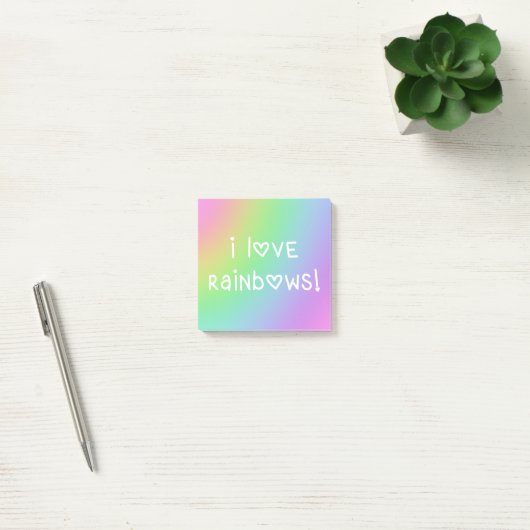 I Love Rainbows Pastel Gradient Post-it® Notes (Kantoor)