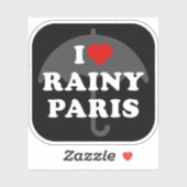 I Love Rainy Paris beroemd gemaakt door V2 Sticker (Vel)