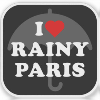 I Love Rainy Paris beroemd gemaakt door V2 Sticker