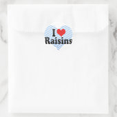 I Love Raisins Ronde Sticker (Tas)