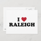 I Love Raleigh North Carolina Briefkaart (Voorkant / Achterkant)