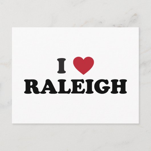 I Love Raleigh North Carolina Briefkaart (Voorkant)