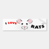I Love Rats Bumpersticker (Voorkant)
