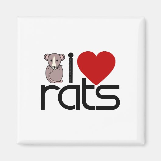 I Love Rats Magneet (Voorkant)