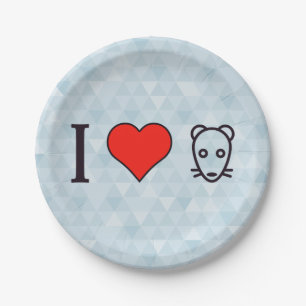 I Love Rats Papieren Bordje