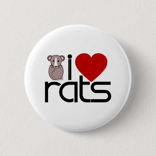 I Love Rats Ronde Button 5,7 Cm (Voorkant)