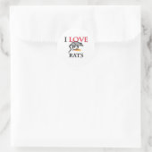 I Love Rats Ronde Sticker (Tas)