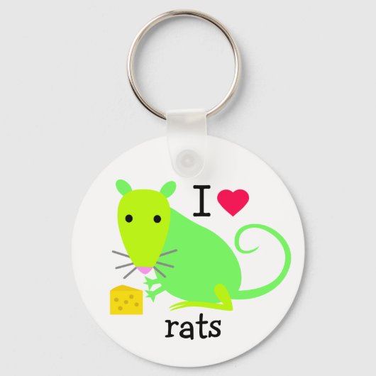I Love Rats Sleutelhanger (Voorkant)