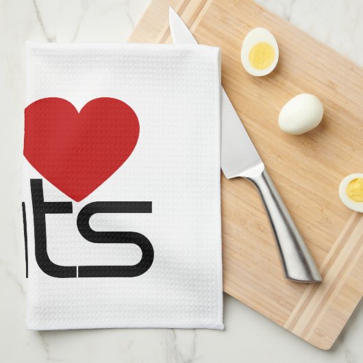 I Love Rats Theedoek (Quarter Fold)