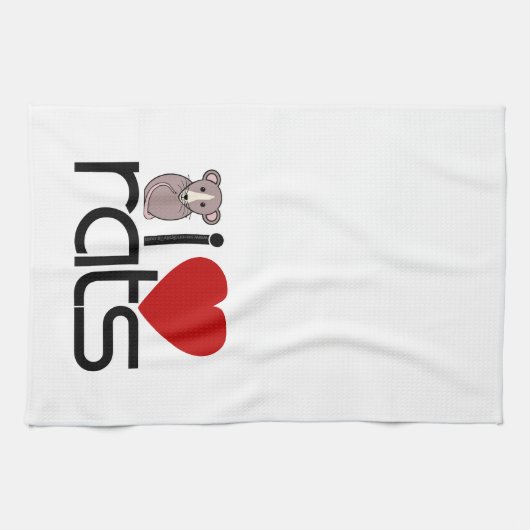 I Love Rats Theedoek (Horizontaal)