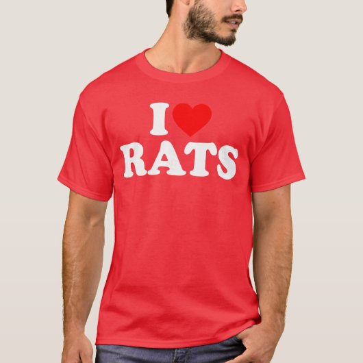 I Love RatsI Heart Rats vintage T-shirt (Voorkant)