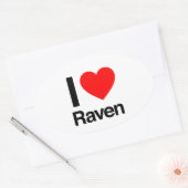 i love raven ovale sticker (Envelop)