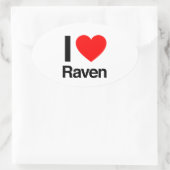 i love raven ovale sticker (Tas)