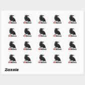 I Love Ravens Ronde Sticker (Vel)