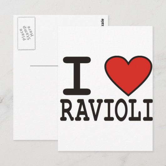 I Love Ravioli Briefkaart (Voorkant / Achterkant)