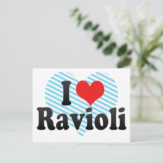 I Love Ravioli Briefkaart (Staand voorkant)