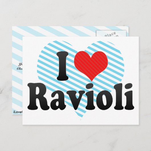 I Love Ravioli Briefkaart (Voorkant / Achterkant)