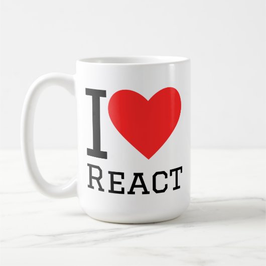 I love react koffiemok (Links)