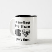 I Love Reading Book Lover Reader Librarian Teacher Tweekleurige Koffiemok (Voorkant links)