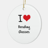 I Love Reading Glasses Keramisch Ornament (Links)