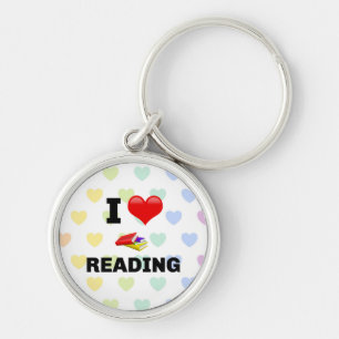 I Love Reading, kleurrijke design Sleutelhanger