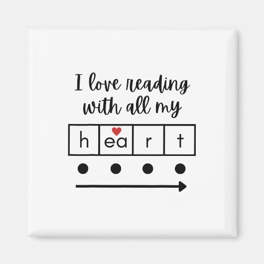 I Love Reading With All My Heart Science Teacher V Magneet (Voorkant)