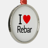 I Love Rebar Metalen Ornament (Rechts)