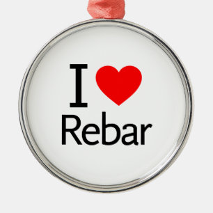 I Love Rebar Metalen Ornament