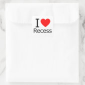I Love Recess Vierkante Sticker (Tas)
