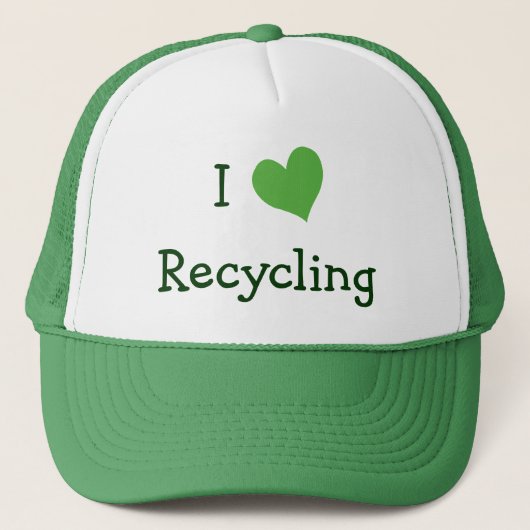 I Love Recycling Trucker Pet (Voorkant)